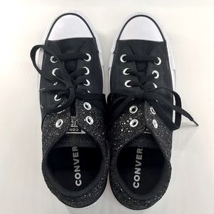 Converse All Star Black Glitter Sparkle Low Ankle Shoes Sneakers! Never Worn!